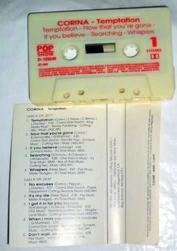 Corina - Temptation * Pop House 1991 Casete Ex (Usado)