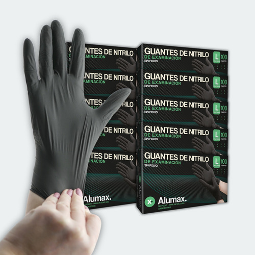 Guantes Nitrilo Negro Cajon Bulto Por Mayor 10 Cajas X 100