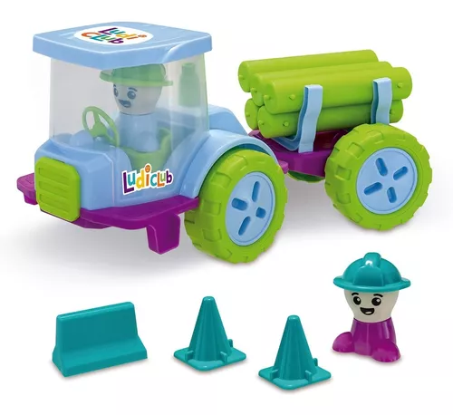 Caminhão Brinquedo Infantil Ludi Club Bombeiro Com Acessório