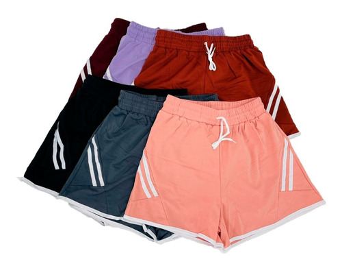 Pack 3 Short Corta Mujer Lola Elasticado Varios Colores 02