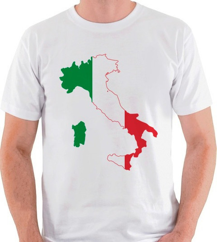 Camiseta Itália País Mapa Bandeira Italy Camisa Blusa