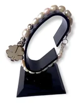 Comprar Pulsera De Perlas Nativas Y Dije Trébol  Plata Ley 950