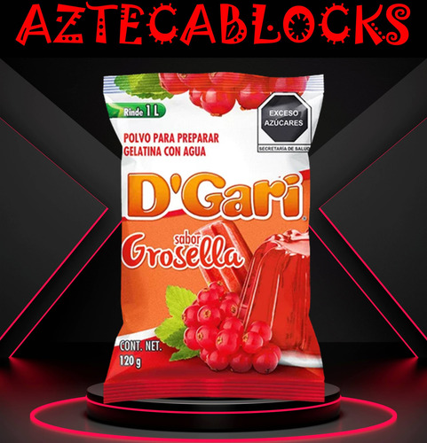 Dgari® 3 Gelatinas De Agua Sabor Grosella Rinde Un Litro Wow
