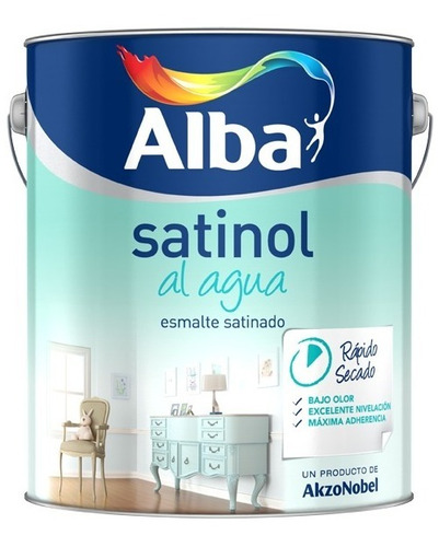 Esmalte Satinado Al Agua Satinol Balance Blanco Alba X 1 L