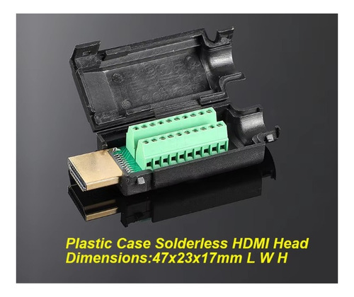 2piezas Adaptador/conector Hdmi Macho Con Clema Para Armar