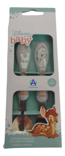 Cubiertos Bambi Y Tambor Cuchara Tenedor Para Bebé Disney