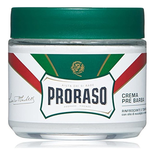 Crema Pre-afeitado Proraso, Refrescante Y Tonificante, 3.6 O