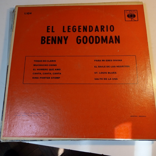 Benny Goodman El Legendario, Vinilo De Jazz Impecable 