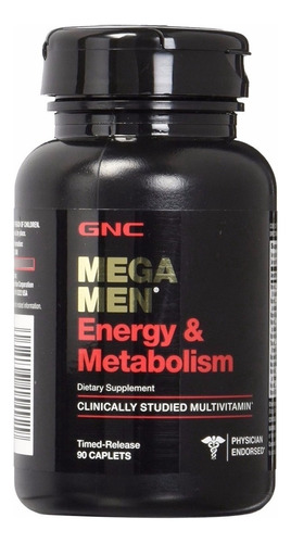 Gnc Mega Men Energy & Metabolism Multivitamínico 90 Caps Sabor Sem Sabor