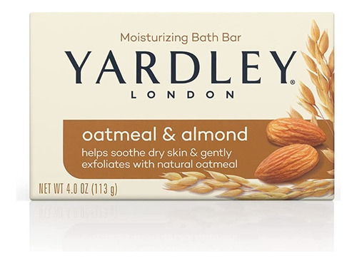 Yardley London Moisturizing Bath Soap Bar Oatmeal & Almond,