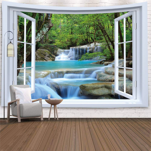 Tapiz De Pared Con Diseño De Ventana, Diseño De Paisaje, 150