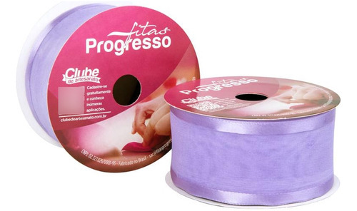 Fita De Voal Borda Cetim Zc009 38mm Progresso Nº9 10 Metros Cor Lilás