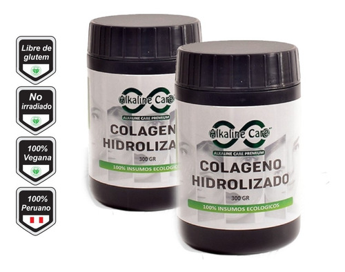 2 Frascos Colágeno Hidrolizado 300gr Alkaline Care