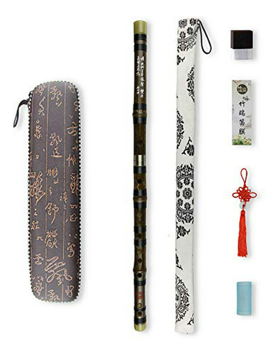 Flauta De Bambú Negra F Key Dizi Con Membrana, Pegamento Y P