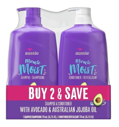 Shampoo Y Acondicionador Aussie Miracle Moist (778ml)