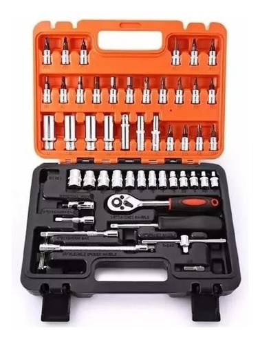 Set Caja De Dados 4-14mm Y Puntas Allen Torx Phillips 53pcs