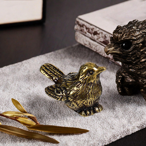 Retro Brass Statue Home Desktop Decoration Small Brass Bird