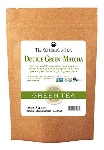 The Republic Of Tea Double Green Matcha, 50 Bolsitas De Té,