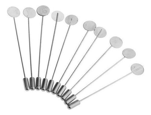 3x 10 Piezas De Plata Solapa Palo Pin Base Broche Pin Diy