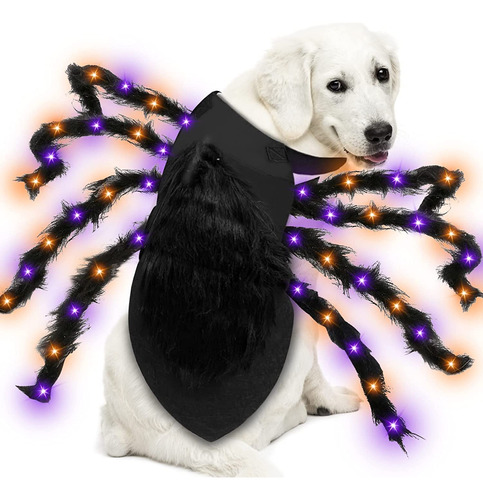 Disfraces De Araña De 24 Luces Led Para Perros Talla M