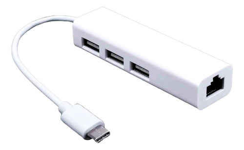 Adaptador Tip C A Ethernet 3.0 + 3 Usb - Hub Tip C A Usb-red