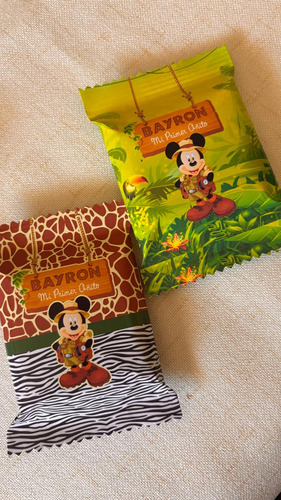 40 Golosinas Personalizadas Mickey Safari Candy Bar