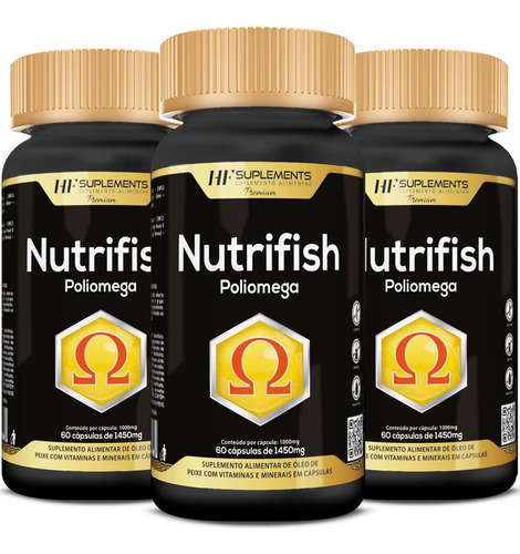 3x Nutrifish Poliomega 60caps 1450mg Hf Suplements