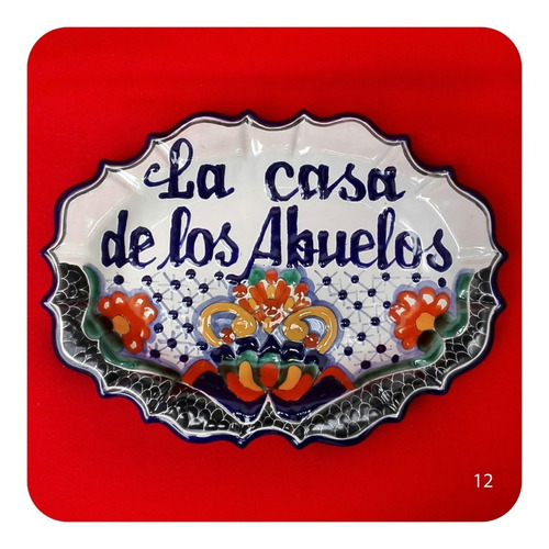 Imagen 1 de 1 de Platón Placa Talavera Poblana M12 La Casa De Los Abuelos Plc
