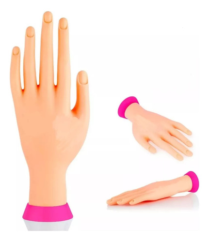 Mano De Practica Flexible Uñas Acrílico Decoración 5 Piezas