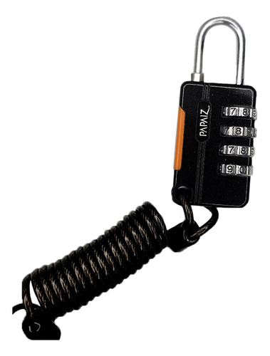 Cadeado Segredo Zamac Cs25 Preto Com Cabo Papaiz