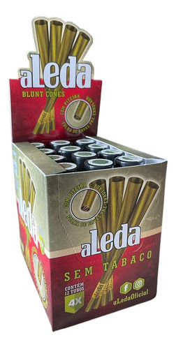 Caixa De Blunt Cones Aleda Mini Size 12 Tubos Pré Enrolado Sabor Natural