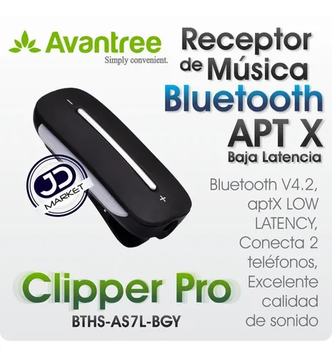 Adaptador De Audio Bluetooth 4.2 Aptx Avantree Clipper Pro