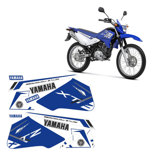 Kit Adesivos Yamaha Xtz 125 2014 Azul 10489 Cor ADESIVO EMBLEMA GRÁFICO XTZ 125 2014 AZUL