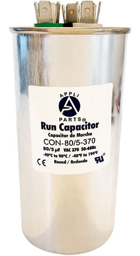 Condensador/ Capacitor De Marcha  80+5 Mfd 370 Vac Redondo