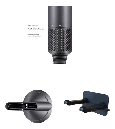 Secador De Pelo Profesional 2400w Premium 3 Velocidades Gris/rosa