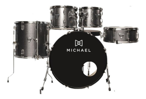 Bateria Michael Trinidy Dmt220 Gy Bumbo 18 C/ Shell Pack Cor Preta