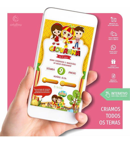 Convite Digital |virtual Sitio Do Pica Pau Amarelo| Emilia 6