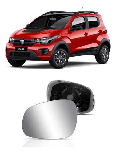 Lente Vidro Espelho Retrovisor Com Base Fiat Mobi