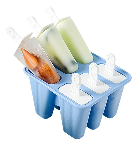 Moldes For Paletas De Silicona Reutilizables De 6 Piezas,