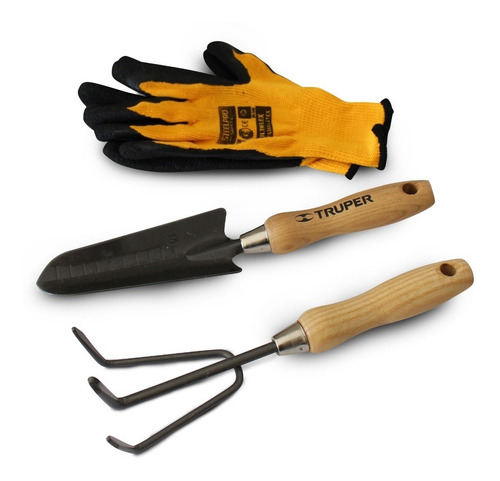 Imagen 1 de 4 de Kit Jardineria Pala Y Rastrillo + Par De Guantes Mos Cuotas