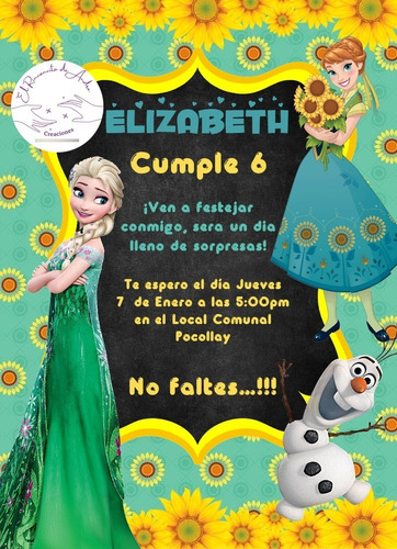 Invitacion Impresa Personalizada X20 Frozen Fever 14x9cm