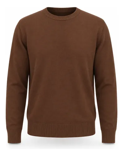 Sueter Polo De Inverno 100 Algodao Premium Masculino Marrom