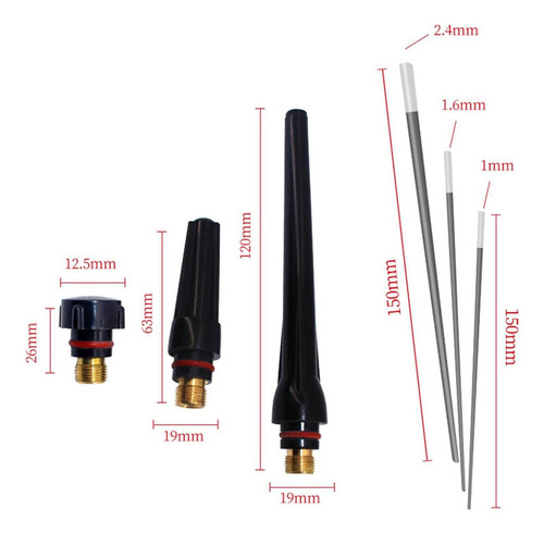 17 Unids / Set Antorcha De Soldadura Tig, Antorcha De