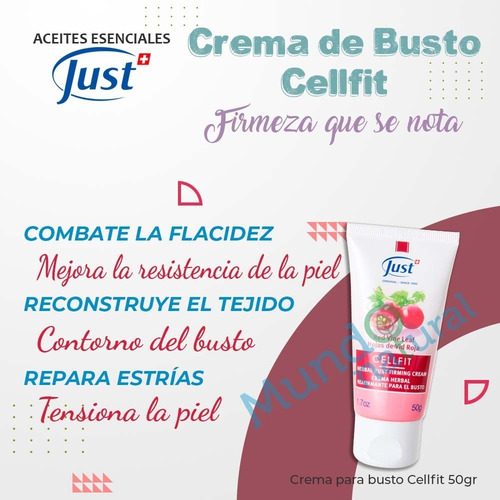 Imagen 2 de 7 de Crema Para Busto Reafirmante Tonificante Cellfit Swiss Just