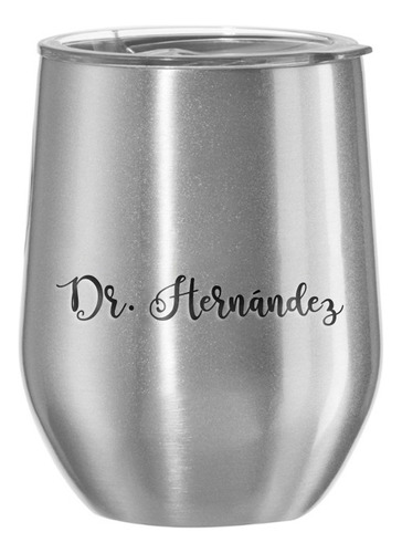 Vaso En Acero Inoxidable. Personalizado! Plateado