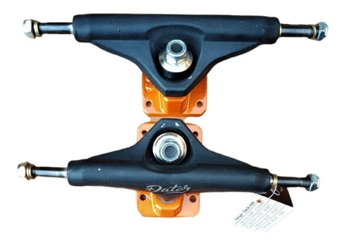 Imagen 3 de 4 de Trucks Para Skate Dater Full Color Negro Naranja 139mm