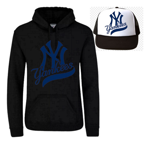 Sudadera Con Gorro + Gorra Yankees De Nueva York