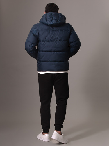 Parka Con Gorro Quilt Puffer Azul Calvin Klein