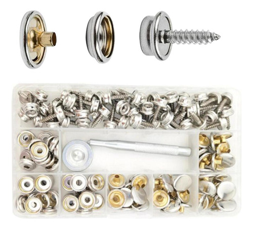 Kit De Broches De Lona De Acero Inoxidable, 152 Uds., Botón