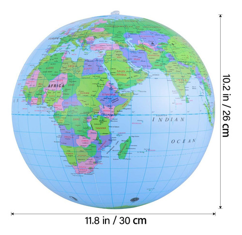 Bola Inflable De Playa Pvc Globo Terráqueo 40 Cm